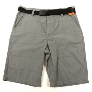 Amplify Vesper Shorts Men 36 Pockets Belted Cotton Polyester Gray Flat Front